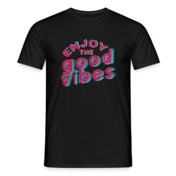 Good Vibes (Schriftzug) 01 - Männer T-Shirt - Schwarz - Vorne - AI Model Male 178 light (178cm)