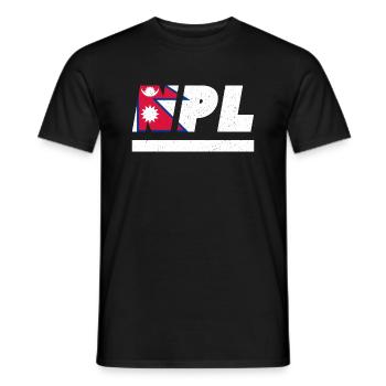 Nepal Fahne Flagge NPL - Männer T-Shirt - Schwarz - Vorne - AI Model Male 178 light (178cm)