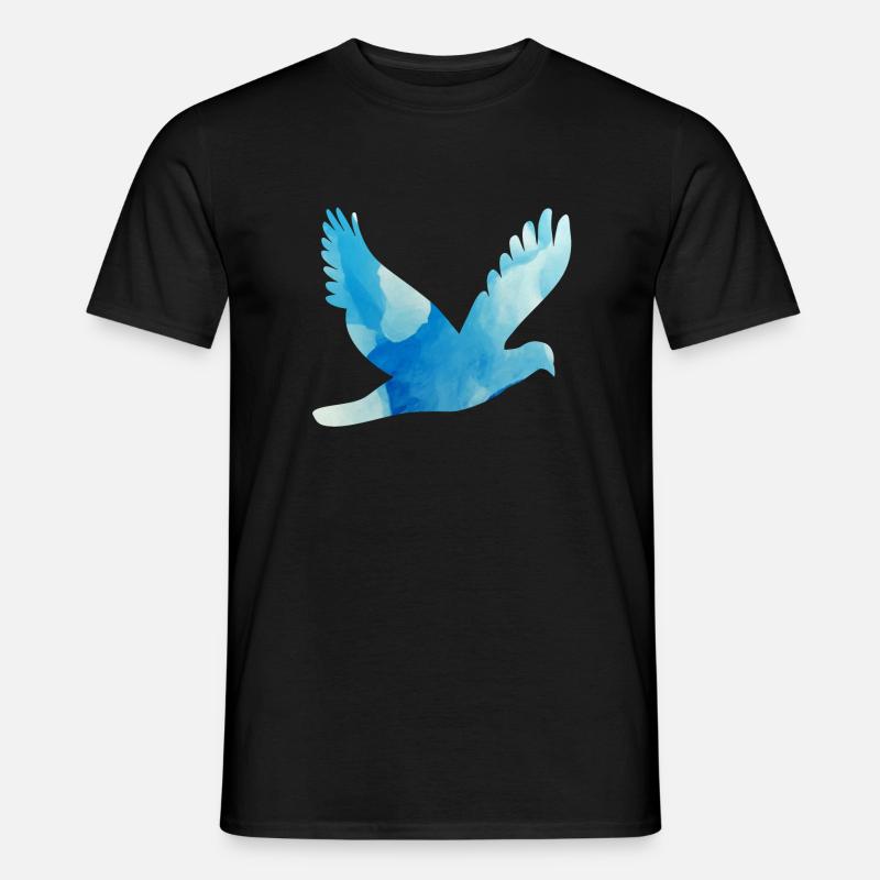 Friedenstaube in Eisblau - Männer T-Shirt - Schwarz