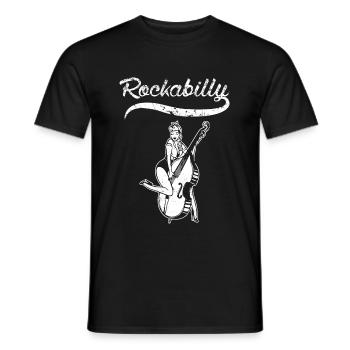 Rockabilly PinUp Kontrabass - Männer T-Shirt - Schwarz - Vorne - AI Model Male 178 light (178cm)