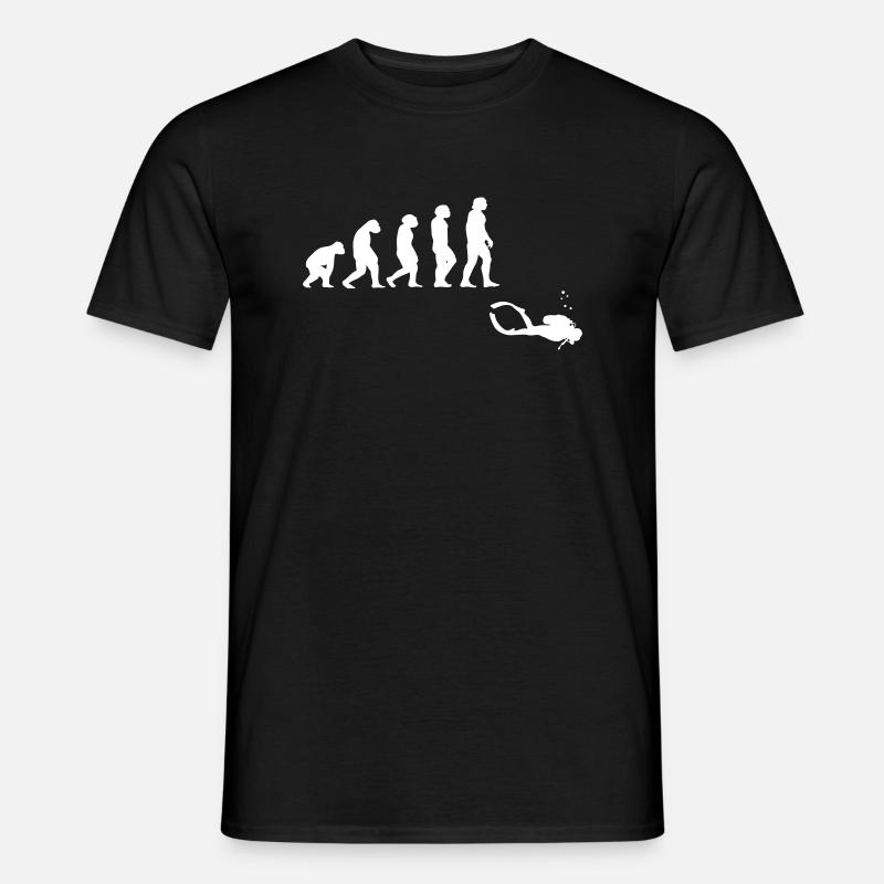Evolution Tauchen mit Gerät - Männer T-Shirt - Schwarz
