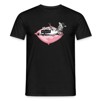 zèbre cool sur oreiller porno rose nus bombe sexuelle amusement - T-shirt homme - noir - Devant - AI Model Male 178 light (178cm)
