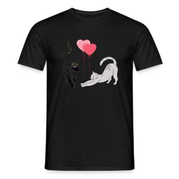 Chats ballons - T-shirt homme - noir - Devant - AI Model Male 178 light (178cm)