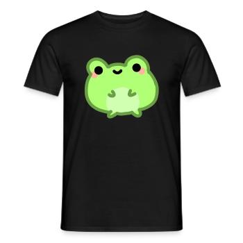 kawaii & glücklicher grüner Frosch froggy - Männer T-Shirt - Schwarz - Vorne - AI Model Male 178 light (178cm)