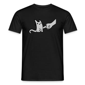 Fist Pump Brofist Katze - Männer T-Shirt - Schwarz - Vorne - AI Model Male 178 light (178cm)