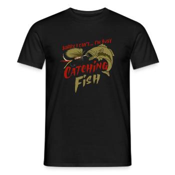 Pêche à la mouche Pêche à la mouche Pêche à la - T-shirt homme - noir - Devant - AI Model Male 178 light (178cm)