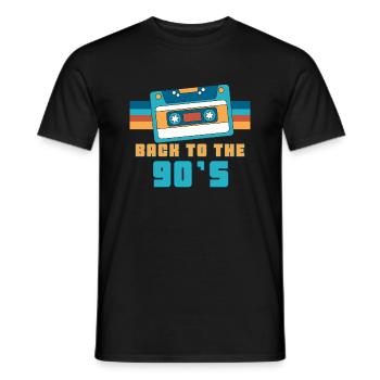 Cassette Retour à la fête des années 90 Gift 90s - T-shirt homme - noir - Devant - AI Model Male 178 light (178cm)