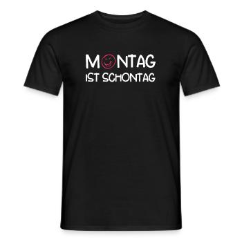 Sprüche für die Arbeit - Montag ist Schontag - Männer T-Shirt - Schwarz - Vorne - AI Model Male 178 light (178cm)