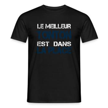 Tonton dans la place - T-shirt homme - noir - Devant - AI Model Male 178 light (178cm)