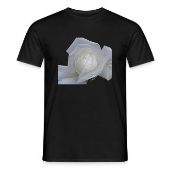 rose weiss - Männer T-Shirt - Schwarz - Vorne - AI Model Male 178 light (178cm)