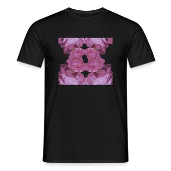 rosa rose viereck - Männer T-Shirt - Schwarz - Vorne - AI Model Male 178 light (178cm)