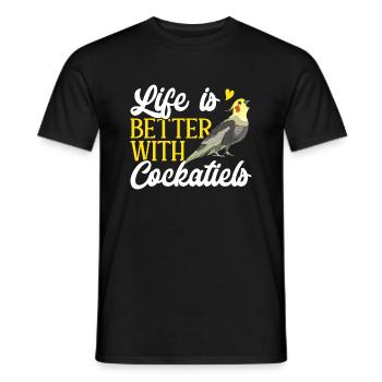 cockatiel cockatoo parrot bird gift - Men's T-Shirt - black - Front - AI Model Male 178 light (178cm)