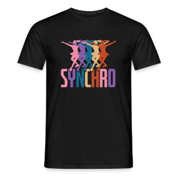 Figure Skating Synchro - Men's T-Shirt - black - Front - AI Model Male 178 light (178cm)