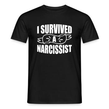 J’ai survécu à un divorce narcissique Femmes divorcées - T-shirt homme - noir - Devant - AI Model Male 178 light (178cm)