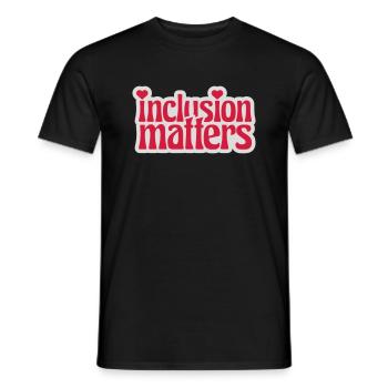 inclusion matters Logo Zitat - Männer T-Shirt - Schwarz - Vorne - AI Model Male 178 light (178cm)