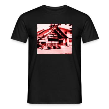 Temple in Nara, Japan. - Men's T-Shirt - black - Front - AI Model Male 178 light (178cm)
