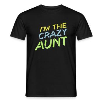 at The Crazy Aunt - Men's T-Shirt - black - Front - AI Model Male 178 light (178cm)