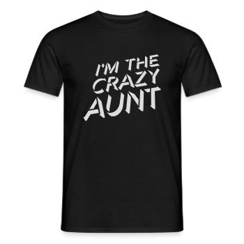 at The Crazy Aunt - Men's T-Shirt - black - Front - AI Model Male 178 light (178cm)