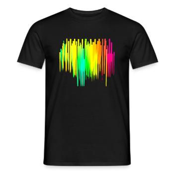 Rainbow dégradé coloré cool rétro tendance Art 2 - T-shirt homme - noir - Devant - AI Model Male 178 light (178cm)