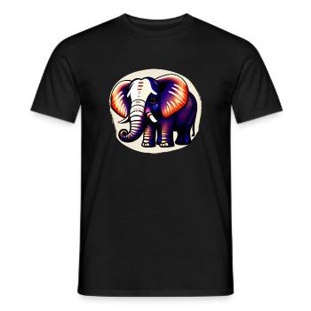 Kleiner Elefant Cartoon niedlich Liebe Abenteuer 2 - Männer T-Shirt - Schwarz - Vorne - AI Model Male 178 light (178cm)
