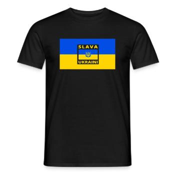 Slava Ukraini - Männer T-Shirt - Schwarz - Vorne - AI Model Male 178 light (178cm)