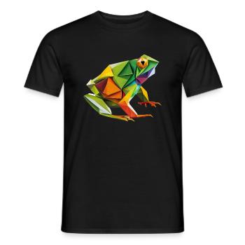 Origami Geometrie Frosch bunt modern arty - Männer T-Shirt - Schwarz - Vorne - AI Model Male 178 light (178cm)