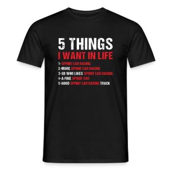 Sport 5 Things I Want In Life Sprint Car Racing - Männer T-Shirt - Schwarz - Vorne - AI Model Male 178 light (178cm)