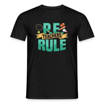 Les enseignants de l’éducation physique dirigent l’école d’éducation physique - T-shirt homme - noir - Devant - AI Model Male 178 light (178cm)
