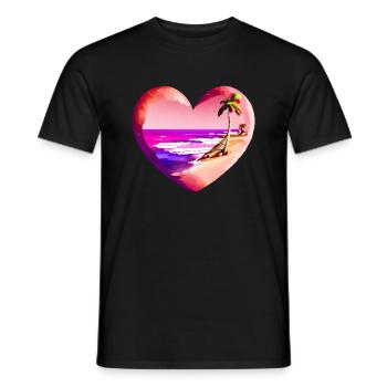 Strand Sonne Sommerurlaub Palme Insel Palmen - Männer T-Shirt - Schwarz - Vorne - AI Model Male 178 light (178cm)