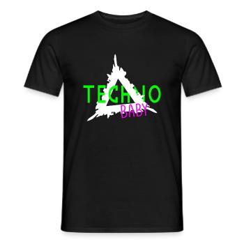 Techno baby 3 - Men's T-Shirt - black - Front - AI Model Male 178 light (178cm)
