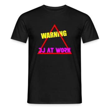 Avertissement dj au travail - T-shirt homme - noir - Devant - AI Model Male 178 light (178cm)