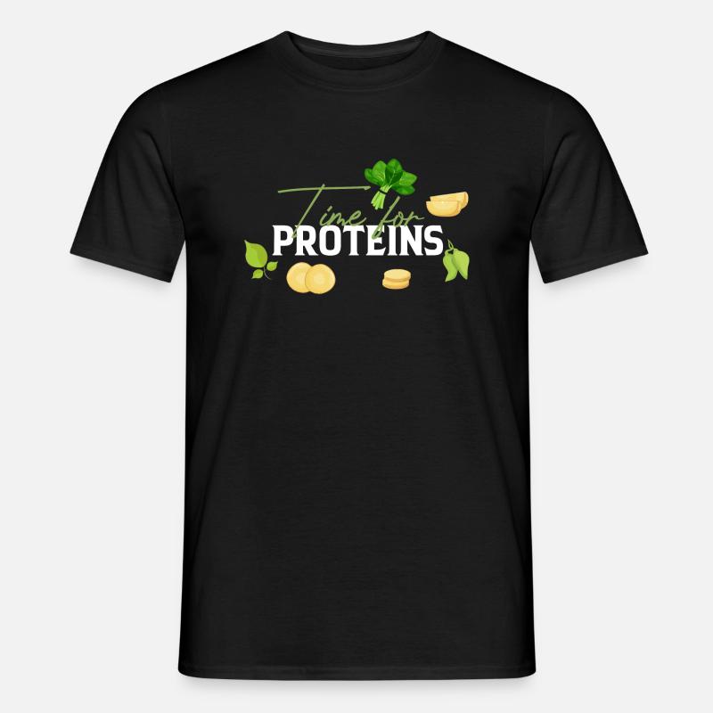 Time for Proteins - Männer T-Shirt - Schwarz