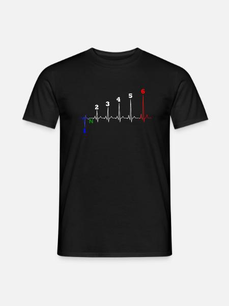 Herzschlag Motorrad Geschenk Biker EKG - Männer T-Shirt - Schwarz