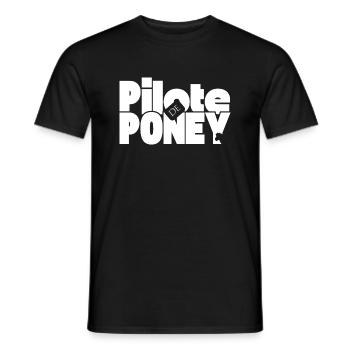 Pilote de Poney - T-shirt homme - noir - Devant - AI Model Male 178 light (178cm)