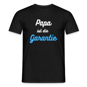 Papa ist die Garantie - Bukhari-wht-blu - Männer T-Shirt - Schwarz - Vorne - AI Model Male 178 light (178cm)