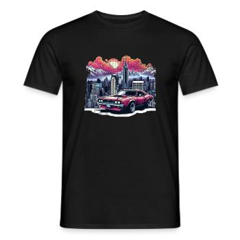 Vintage American and Sports Car - Men's T-Shirt - black - Front - AI Model Male 178 light (178cm)