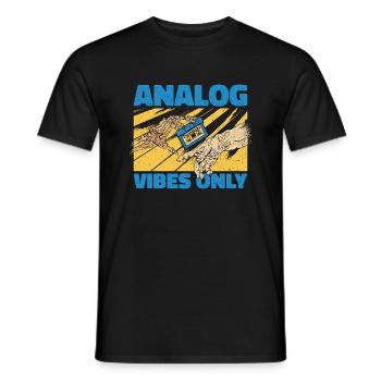 Analog Vibes Only - Music Lover Gift - Men's T-Shirt - black - Front - AI Model Male 178 light (178cm)
