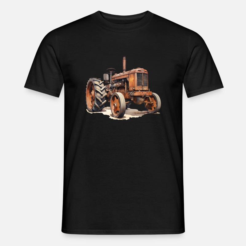 Technikgeschichte bei Traktoren - Männer T-Shirt - Schwarz