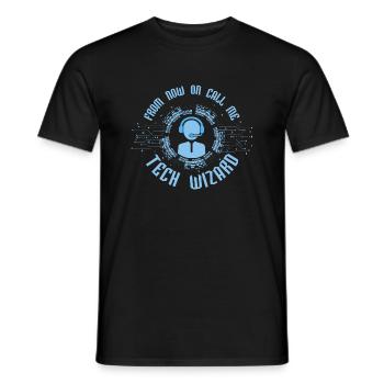 From Now On Call Me Tech Wizard Computer Tech Supp - Men's T-Shirt - black - Front - AI Model Male 178 light (178cm)
