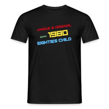 Achtziger Jahre 1980 Geburtstagsjahr Design - Männer T-Shirt - Schwarz - Vorne - AI Model Male 178 light (178cm)