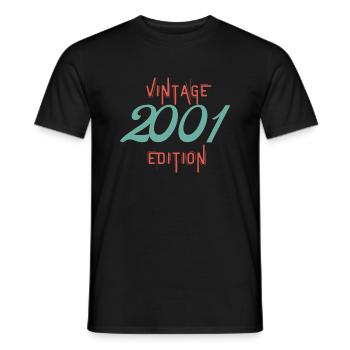 Jahrgang 2001 Ausgabe - Männer T-Shirt - Schwarz - Vorne - AI Model Male 178 light (178cm)