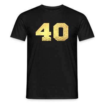 Numéro 40 paillettes doré - 40e anniversaire - T-shirt homme - noir - Devant - AI Model Male 178 light (178cm)