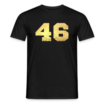 Numéro 46 paillettes doré - 46e anniversaire - T-shirt homme - noir - Devant - AI Model Male 178 light (178cm)