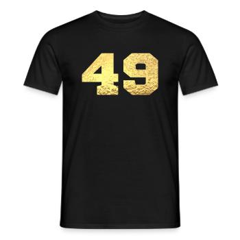 Number 49 Gold Glitter - 49th Anniversary - Men's T-Shirt - black - Front - AI Model Male 178 light (178cm)