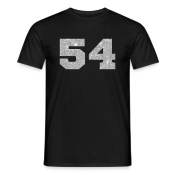 Numéro 54 paillettes argenté - 54e anniversaire - T-shirt homme - noir - Devant - AI Model Male 178 light (178cm)