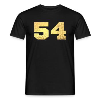 Numéro 54 paillettes doré - 54e anniversaire - T-shirt homme - noir - Devant - AI Model Male 178 light (178cm)