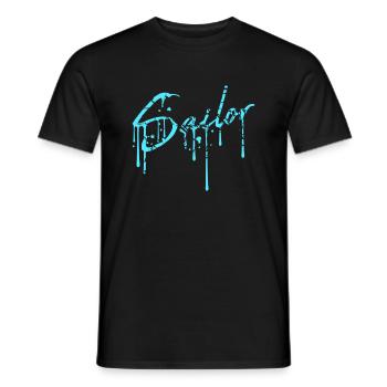 marin graffiti spray goutte voile texte disant - T-shirt homme - noir - Devant - AI Model Male 178 light (178cm)