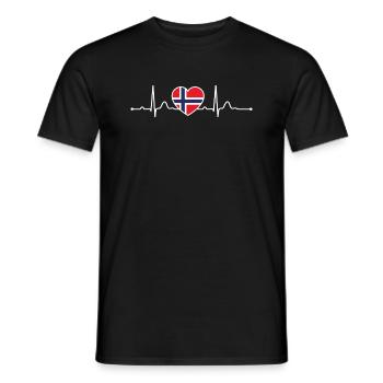 Norway Heartline Heartbeat Scandinavia Holidays - Men's T-Shirt - black - Front - AI Model Male 178 light (178cm)