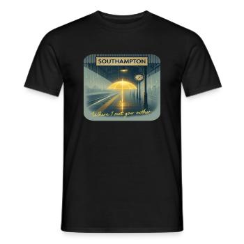 Where I Met Your Mother | Southampton Bahnhof - Männer T-Shirt - Schwarz - Vorne - AI Model Male 178 light (178cm)