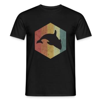 killer whale - Men's T-Shirt - black - Front - AI Model Male 178 light (178cm)